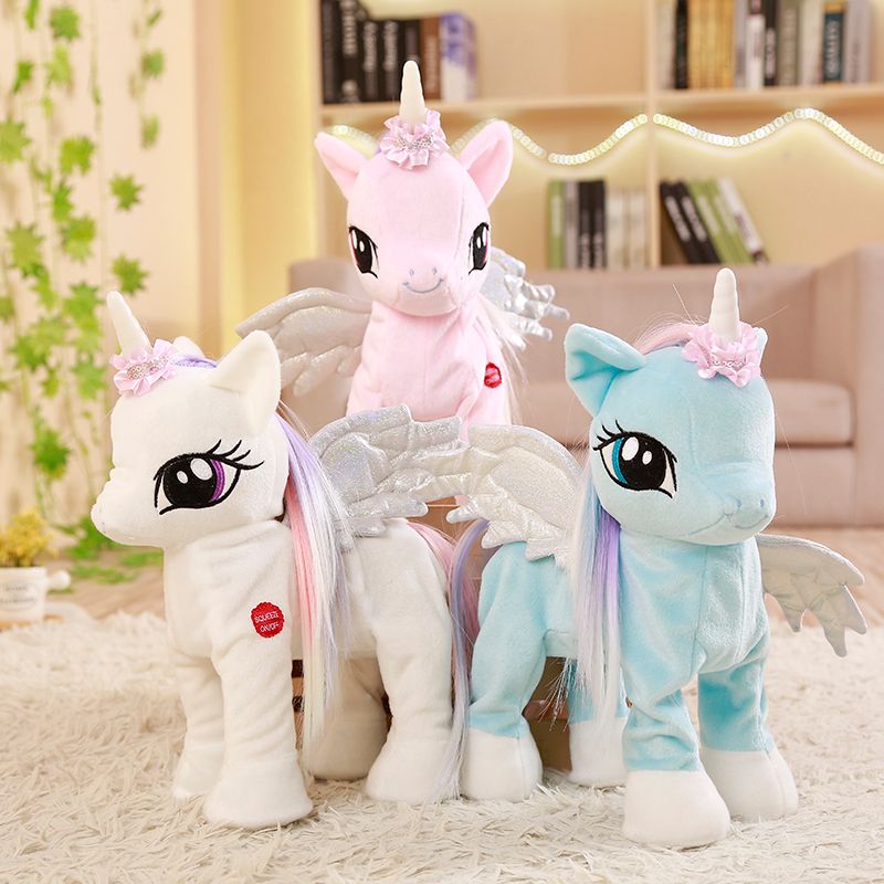 electric walking unicorn plush toy