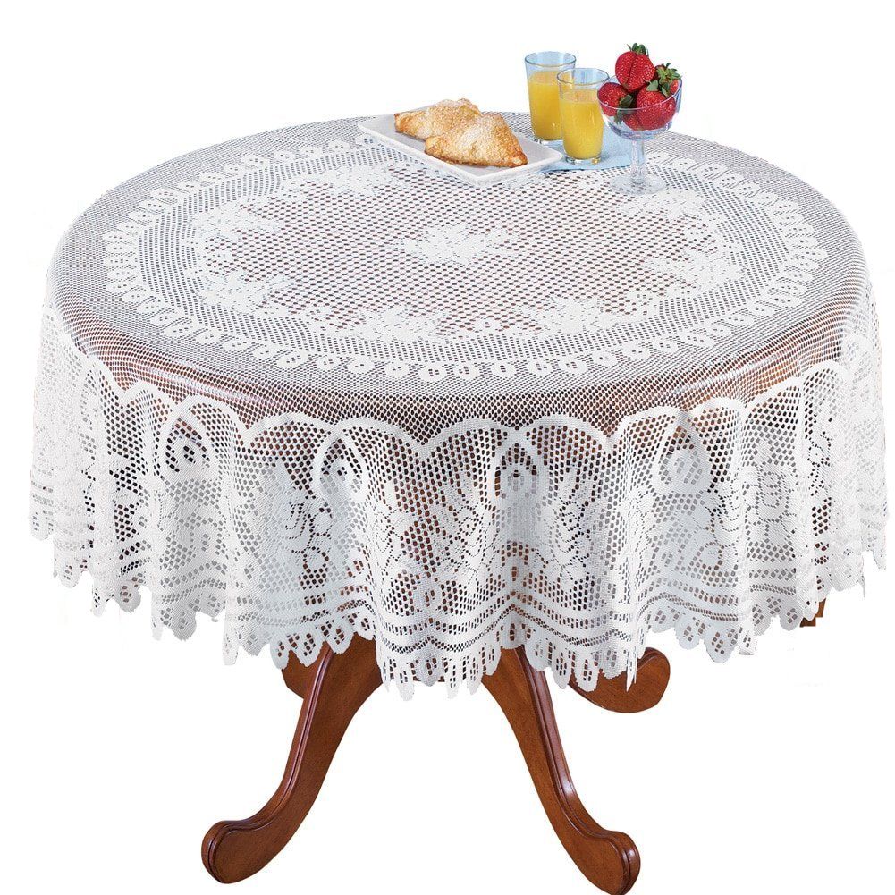 Rural vintage nappe brodée dentelle fleurie Table Housse en Tissu Mariage Decor