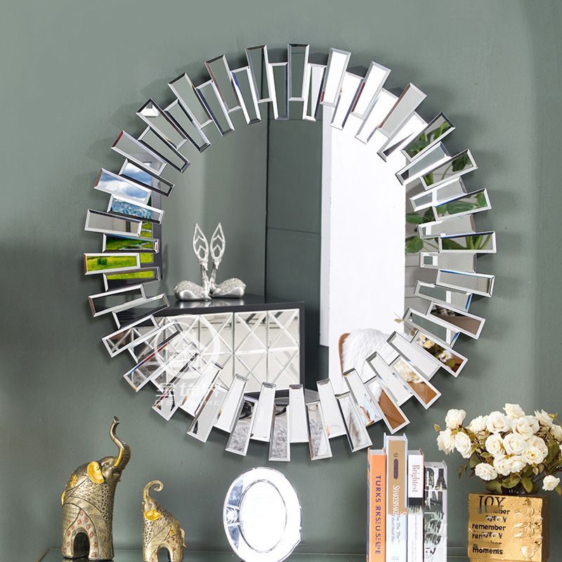 Modern Round Wall Mirror Glass Console Mirror Venetian Wall