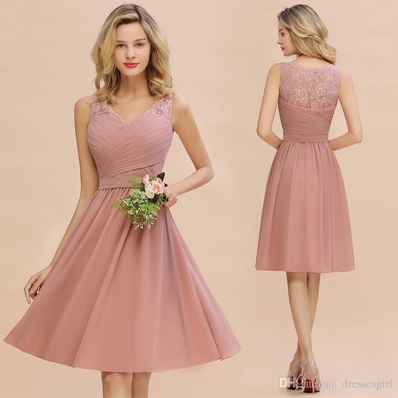 pink pleated bridesmaid dress