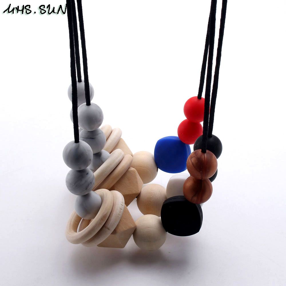 Sunflower Silicone Teether Nursing Mom Necklace Teething Baby Sensory Jewelry