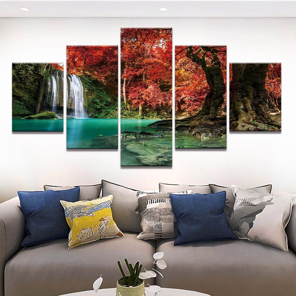 2019 Wall Art Waterfall Nature Canvas Painting Print Poster Pictures Home Bedroom Home Decoration Wall Arts From Jonemark2014 25 62 Dhgate Com