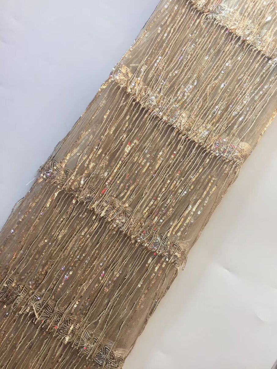 2020 High Quality African Lace Fabric Tassels Sequins Indian Wedding Dress Fabric French Swiss Voile Mesh Tulle Lace Material From Chenhanyang163 114 57 Dhgate Com