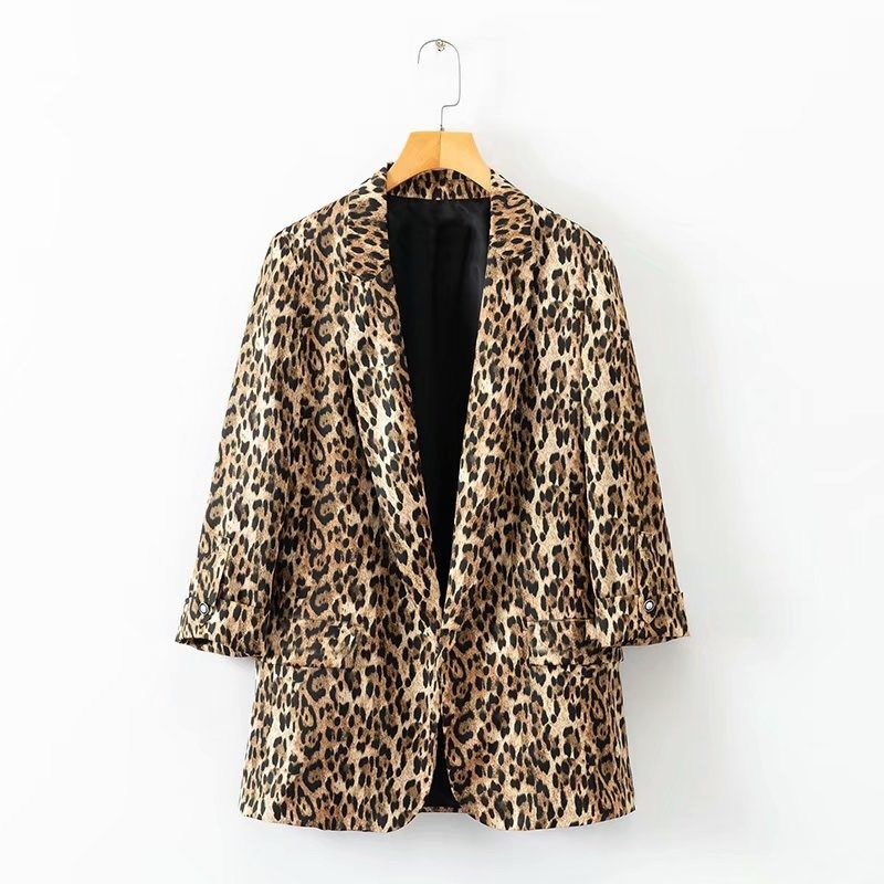costes leopard blazer