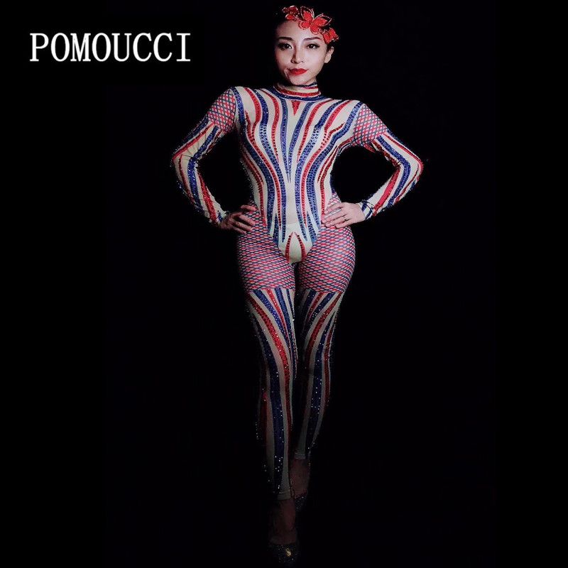 blue rhinestone jumpsuit