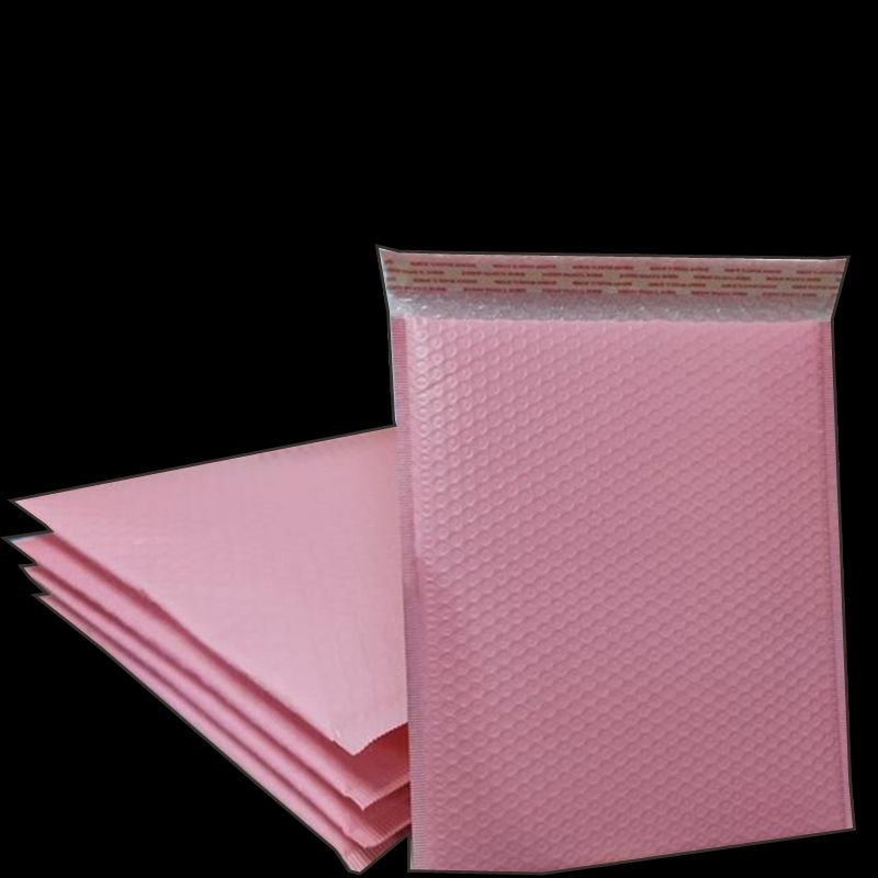 Poly Plastic Bubble Envelopes Bags, Large Pink Shipping Mailing Bags, Padded Plastic Postage