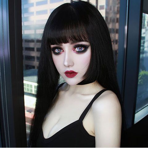 2019 Hairpiece Ji Hair Style Long Straight Hair Three Knife Flat