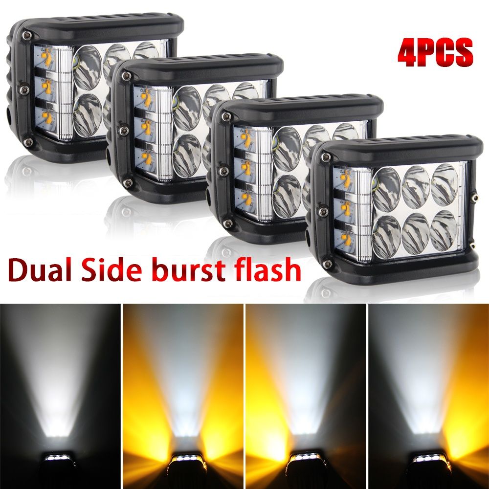 4 Inch 72W LED Work Light Strobe Light Bar Flashing Auto Driving Fog