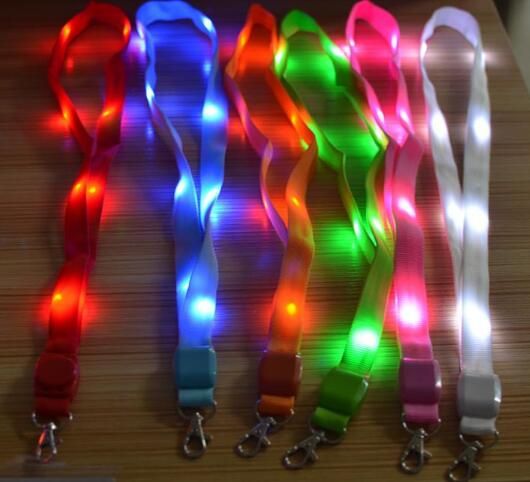 2021 Led Light Up Neck Strap Band Lanyard Key Chain Id Badge Hanging Lace Rope Mobile Phone Strapes Party Decoration From Cl2019017 1 98 Dhgate Com