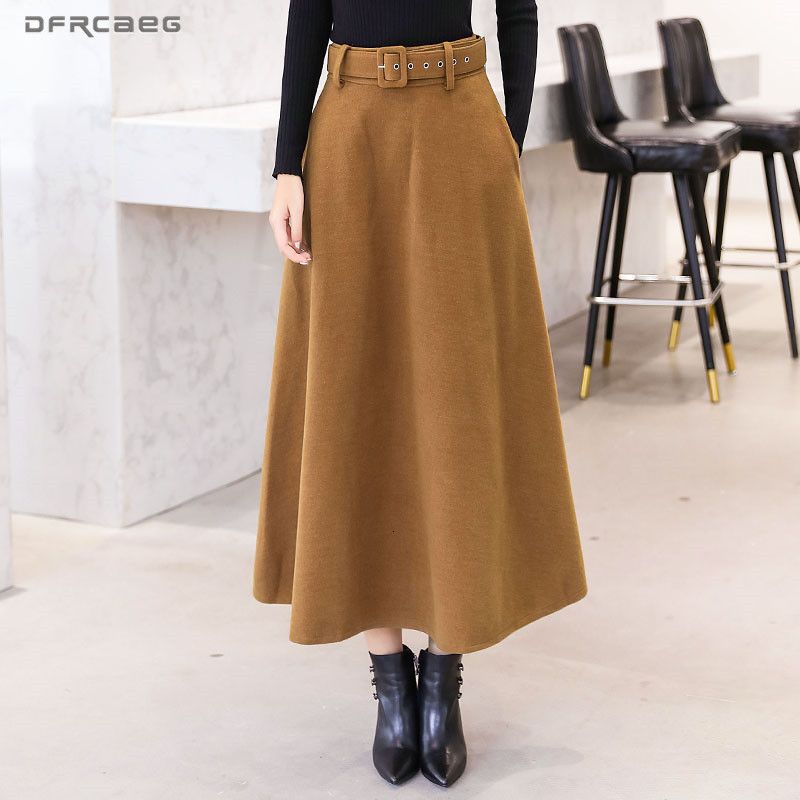 women's wool maxi skirts