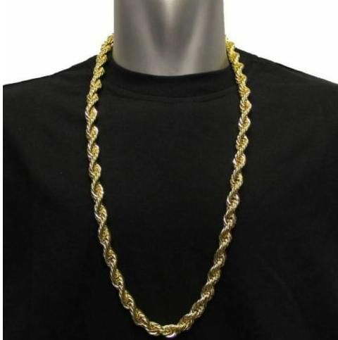 Collar Para Hombre Chapado En Oro De 22 Kilates Cadena De Giro Cuerda Hip Hop Cubana 30 Pulgadas 10 Mm De 31,86 € | DHgate