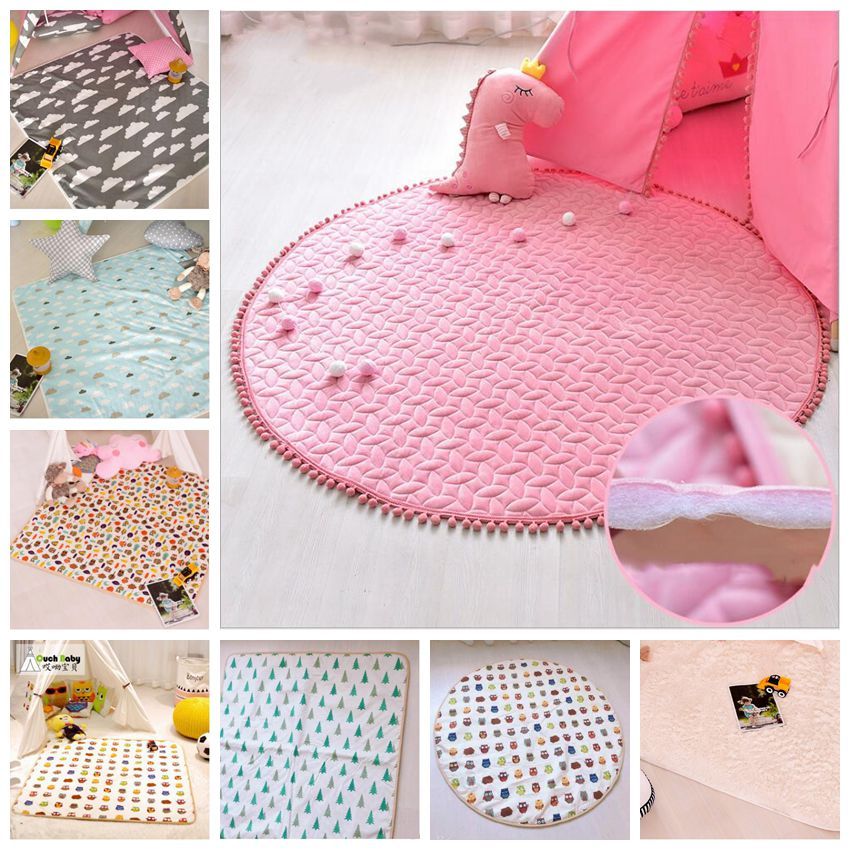 Kids Indoor Tent Mats Baby Play Floor Mat Round Square Crawl