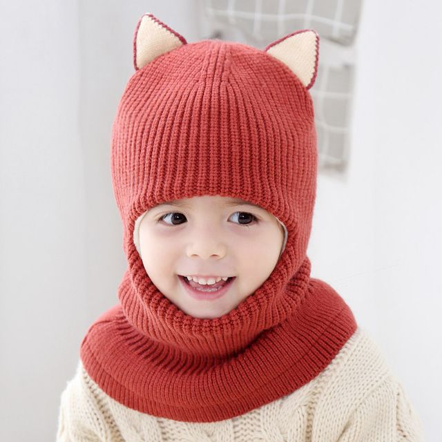 children's hat and scarf in one