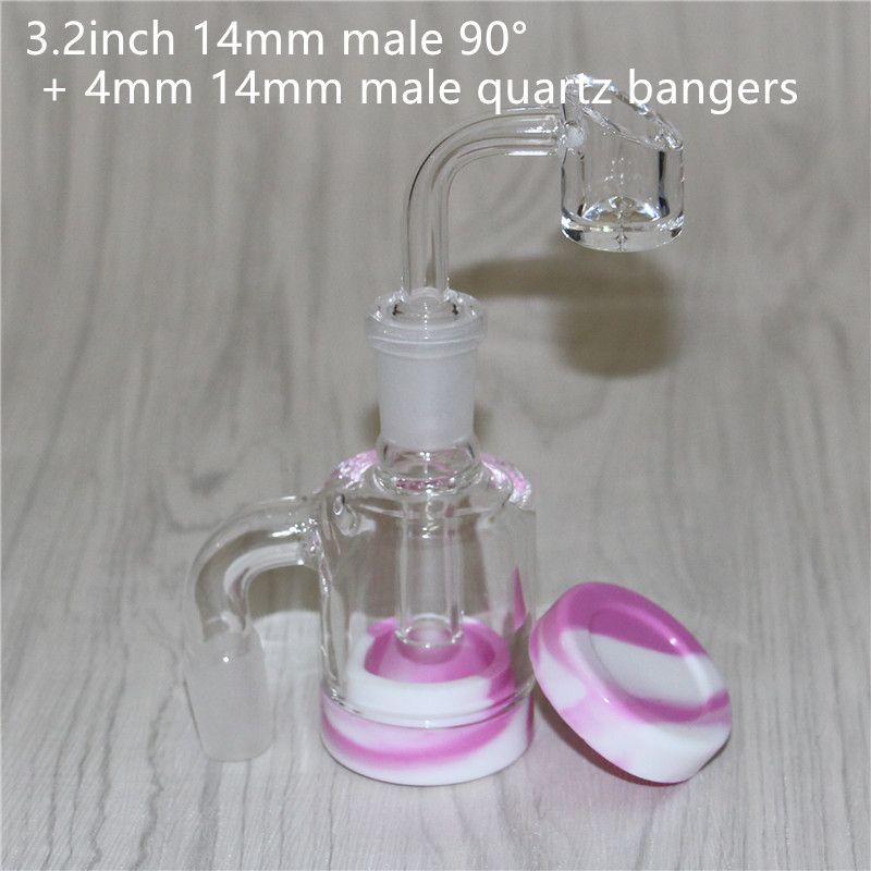 3.2 pouces 14mm mâle 90 ° + 4mm quartz bangers