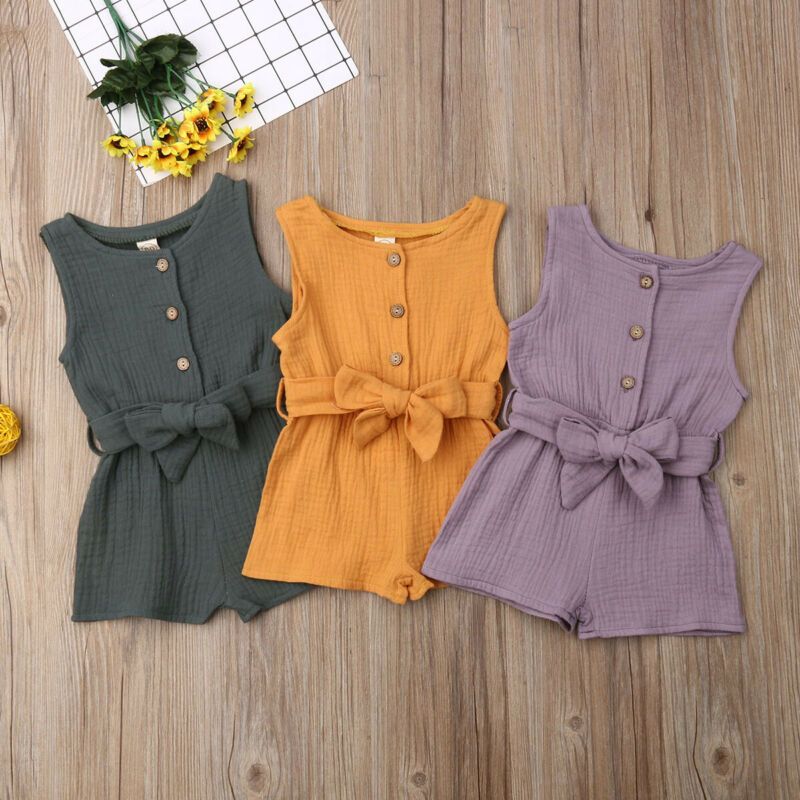girls linen jumpsuit
