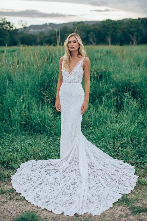 boho mermaid wedding dress