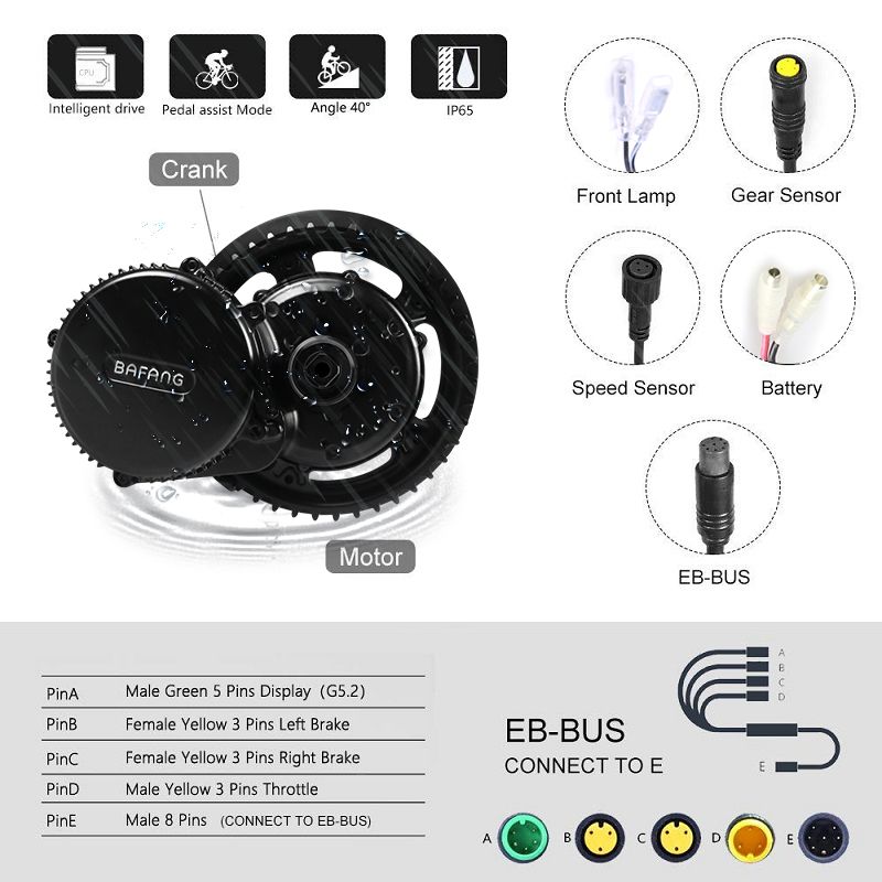 Acquistare 8FUN Bafang BBS01B BBS01 36V 250W Elettrico Mid Kit Motore Medio  Drive Kit Di Conversione DPC18 B750C Display Elettrico Kit EBike Economico  | Consegna Veloce E Qualità | DHgate Italy