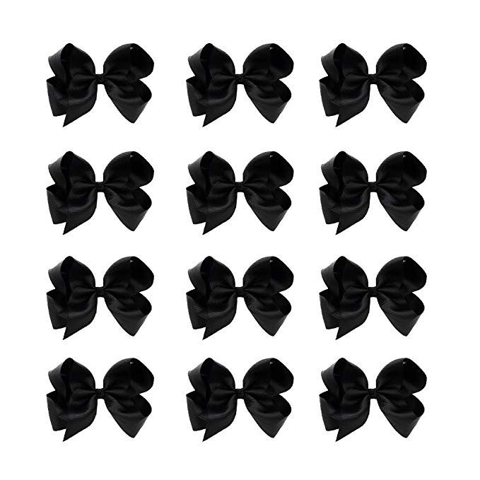 2 Handmade Black /& White Triple Bow Clips for Shoes
