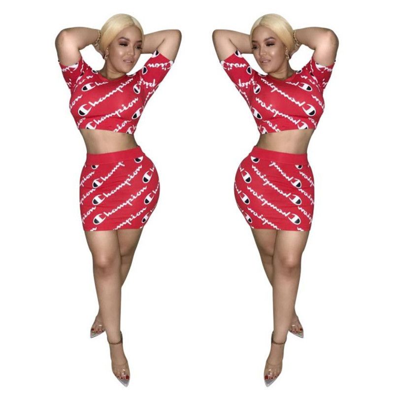 champion crop top and skirt