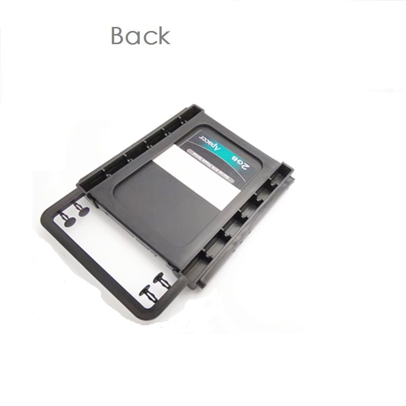 black universal 2.5'' to 3.5'' bay ssd hdd pc hard disk drive rail environmental plastics adapter mounting bracket