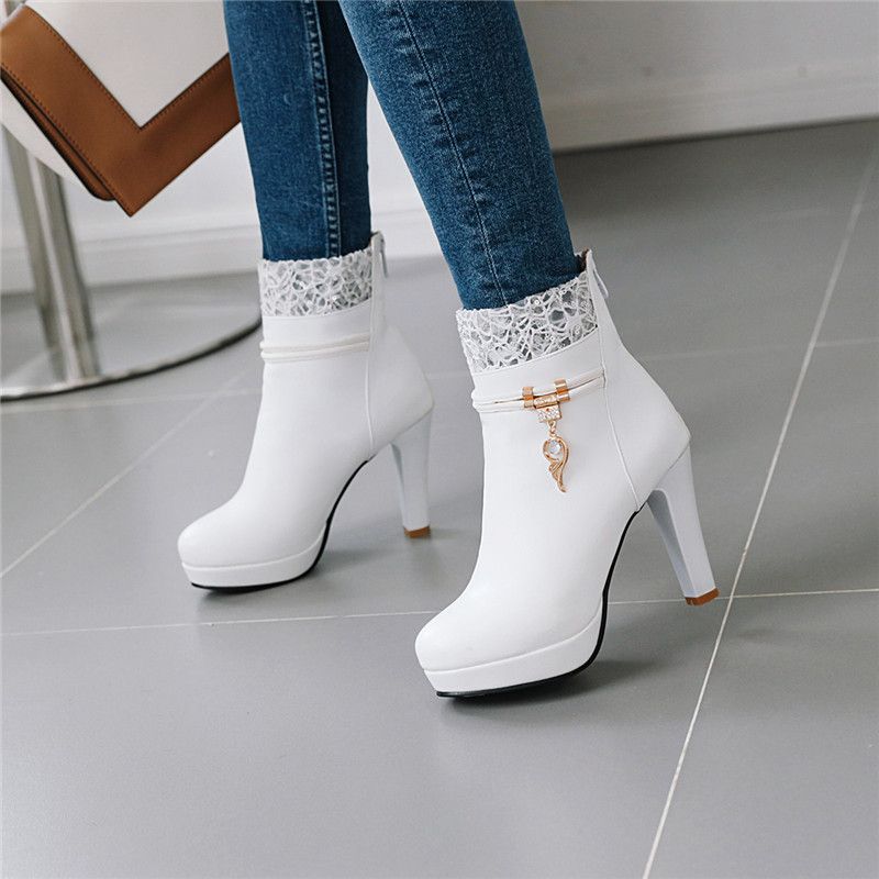 Botas moda de Botas y botines Plataforma para Mujer en color blanco |  FASHIOLA.mx