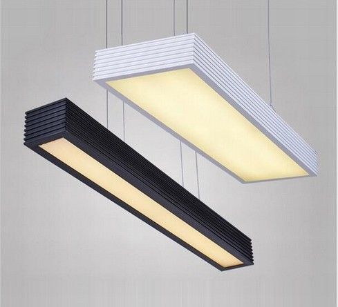 Modern Led Pendant Lights Office Study Room Rectangle Suspended