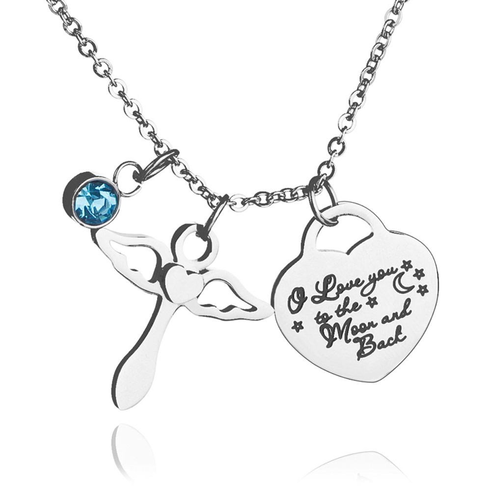 Wholesale Stainless Steel Love Heart Cross Necklace For Mother