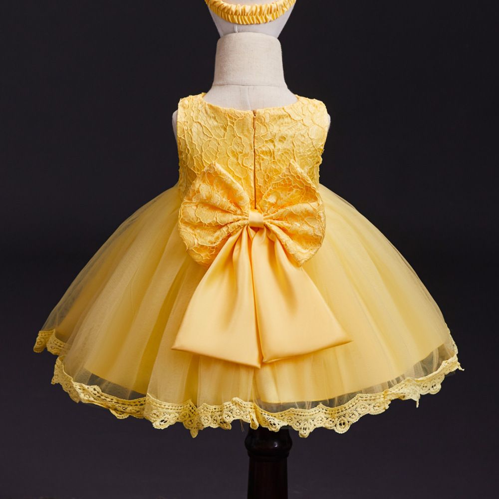 yellow christening dress