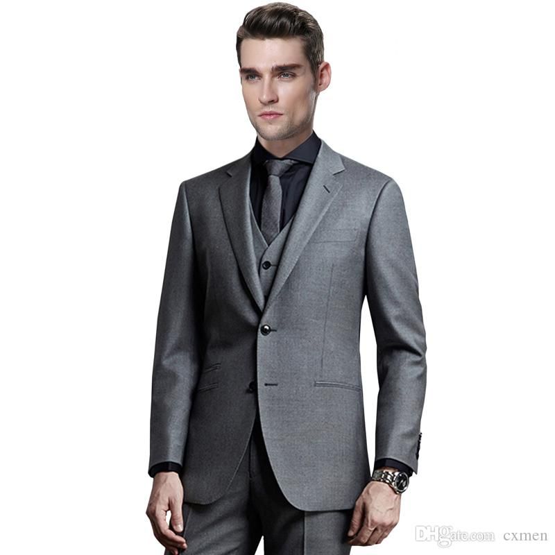 Compra Gris Oscuro De La Vendimia De Los Hombres Juegos Del Juego De La  Boda Del Smoking Del Novio De La Boda Chaqueta Del Juego De 3 Piezas  Chaqueta Y Pantalones Chaleco