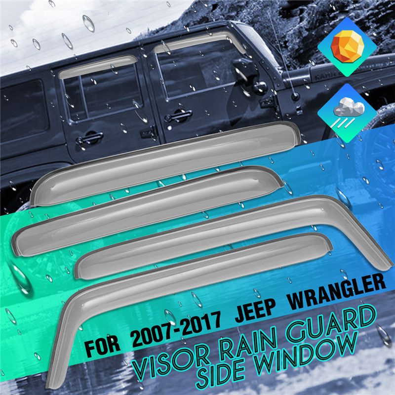 2019 Auto Door Wind Deflector Window Deflectors Translucent Window Visors Rain Guard For For Wrangler Jk 4 Doors 2007 2017 From Niumou 35 1