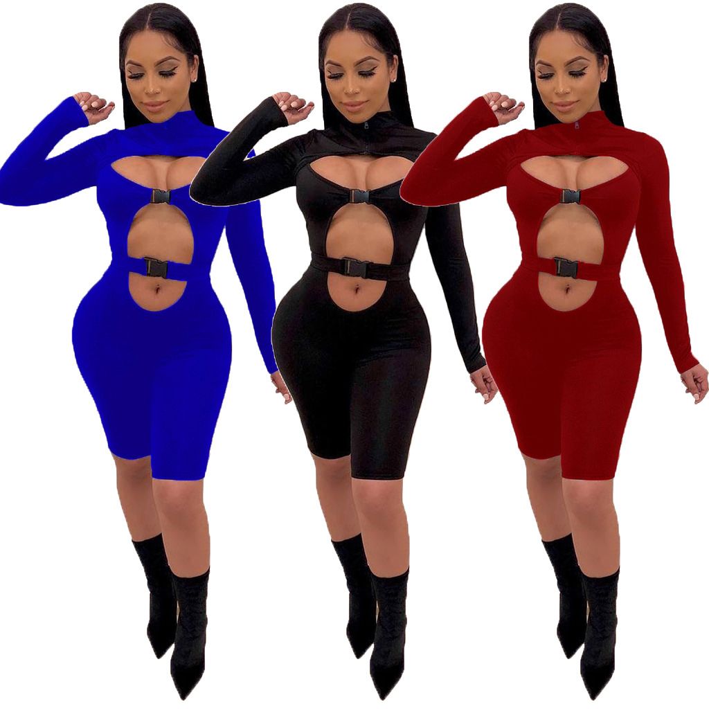 cut out buckle jumpsuit