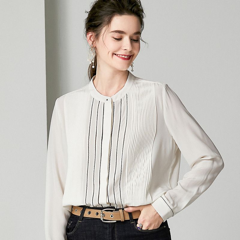 plus size white silk blouse