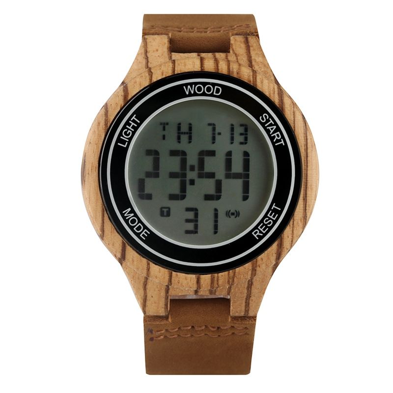 Acquistare Orologio Elettronico Di Legno Casual Zebra Uomo Orologio  Digitale Unico In Legno Con Display A LED Orologio Da Polso Maschile In  Pelle Con Cinturino In Pelle Premium Economico | Consegna Veloce