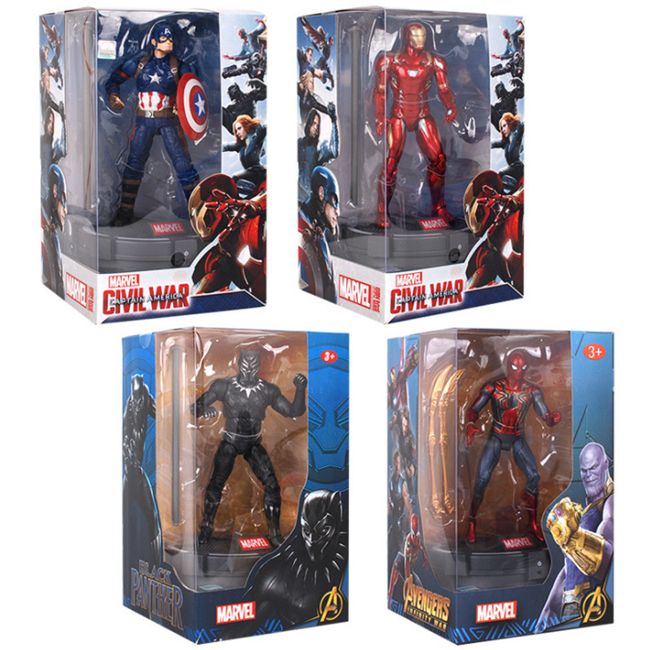 Compre 3 Unids The Avengers Spider Man Iron Man Capitan America Pantera Negro Anime Figuras Regalos De Navidad Juguetes Cumpleanos Regalos Muneca A 29 5 Del Jokerstore Es Dhgate Com