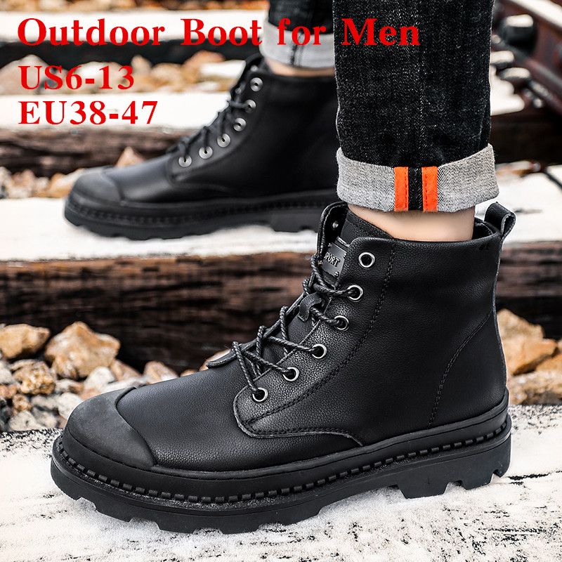 plain black combat boots