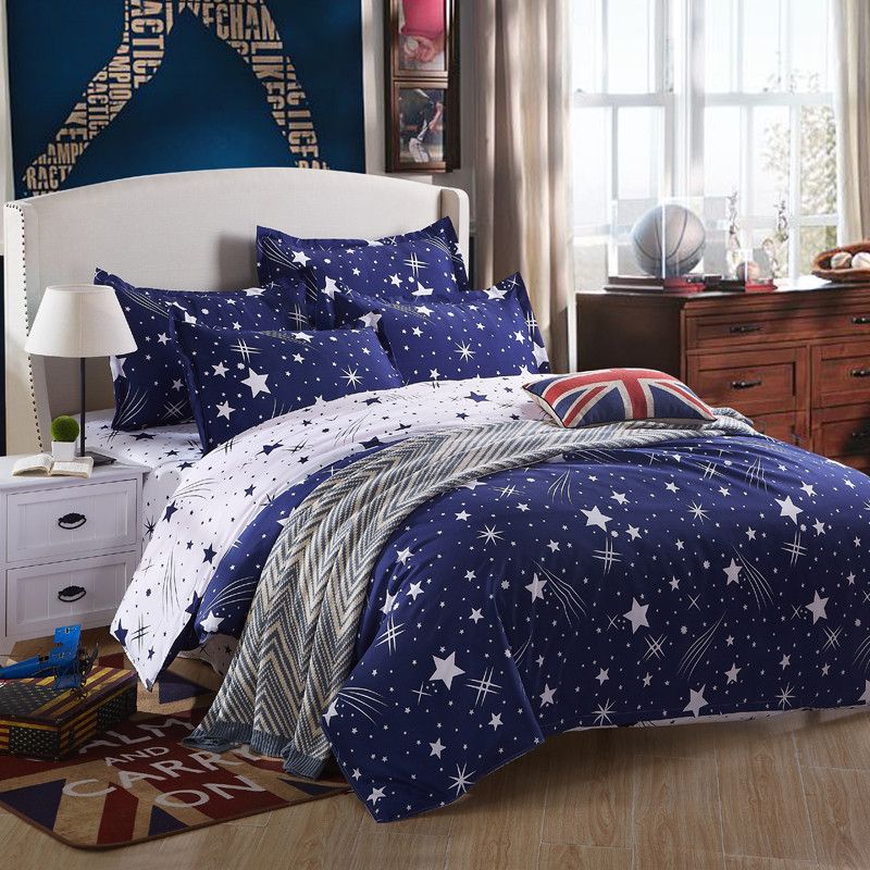 3D Printed Duvet Quilt Cover Pillowcases Bedding Set Queen Size Meteor Shower