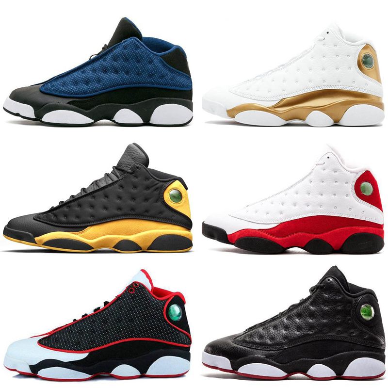 Compre Nike Air Jordan 13 Barato 2019 Top Quality 13 13 S Homens Mulheres  Tênis De Basquete Bred Preto Marrom Azul Branco Holograma Flints Cinza  Vermelho Esportes Tênis Tamanho Barato | Entrega