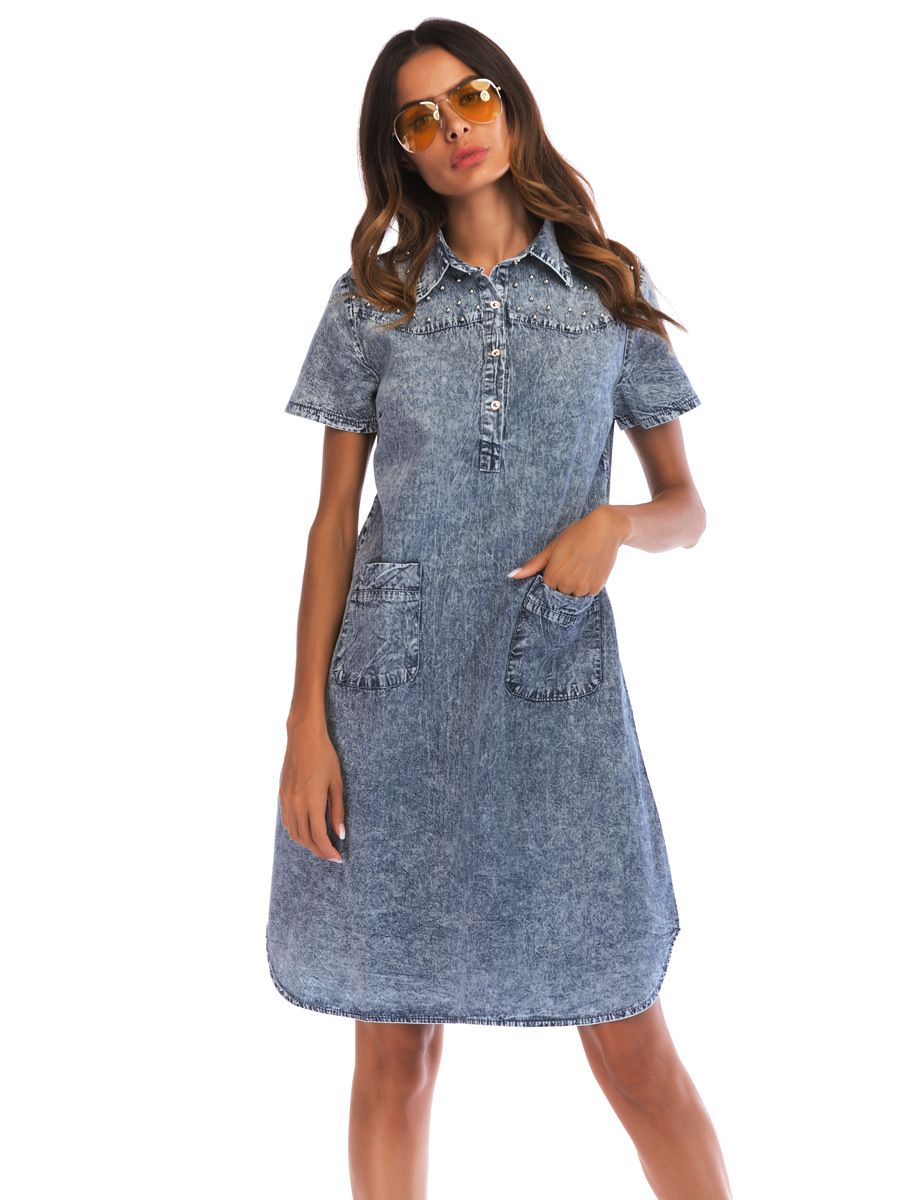Women Designer Denim Blue Jean Dresses 