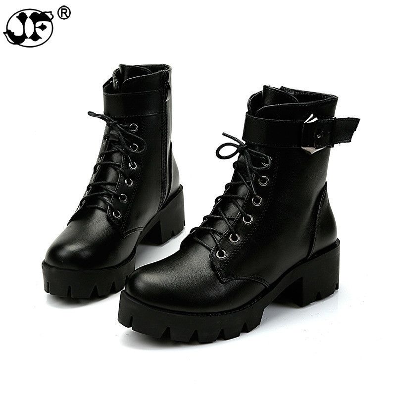 Moda Mujer Botas Plataformas de tacón cuadrado Zapatos Mujer PU Cuero Muslo Alta Bomba