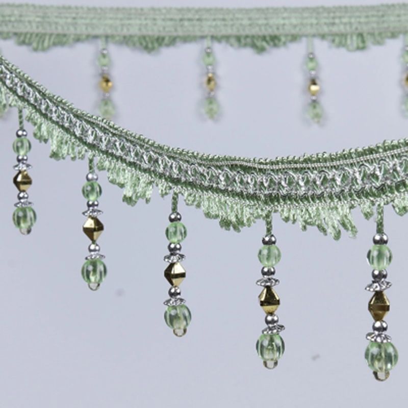 2019 9cm Width Curtains Lace Crystal Beads Tassel Trim Fabric