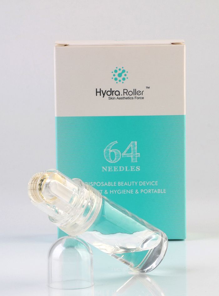 New Hydra Roller 64 Pins Gold Microneedle Derma Roller Stamp With Gel