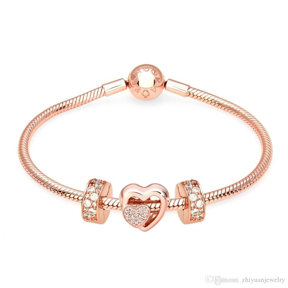 Charm Bracelet for Women Bangle Sterling Silver Gold Rose Gold Jewellery Gift Charm Bracelet for Women Bangle Sterling Silver Gold Rose Gold Jewellery Gift