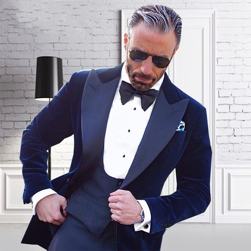 Compra Traje Homme Trajes De Lujo Traje Hombre Bordado Hombres Vestido De  Novia Traje Azul Marino Terciopelo Chaqueta + Chaleco + Pantalón Trajes  Para Hombre Barato | Entrega Rápida Y Calidad | Es.Dhgate