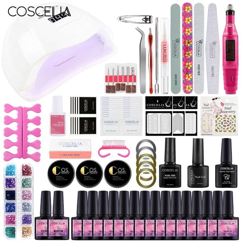 COSCELIA Nail Gel Polish Varnish Manicure Set UV Gel Starter Manicure