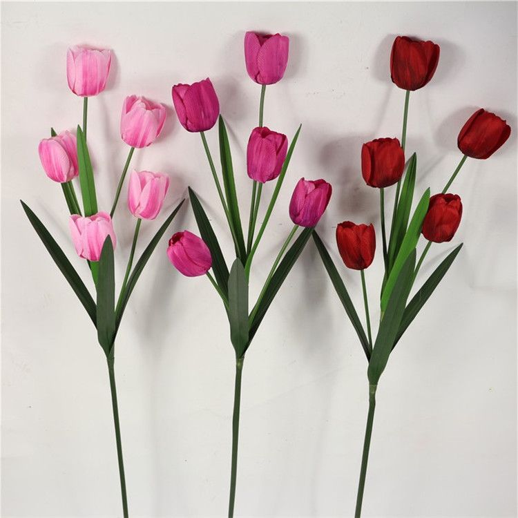2021 Fake Long Stem Tulip 5 Heads/Piece 39.37 Length Simulation Tulipa