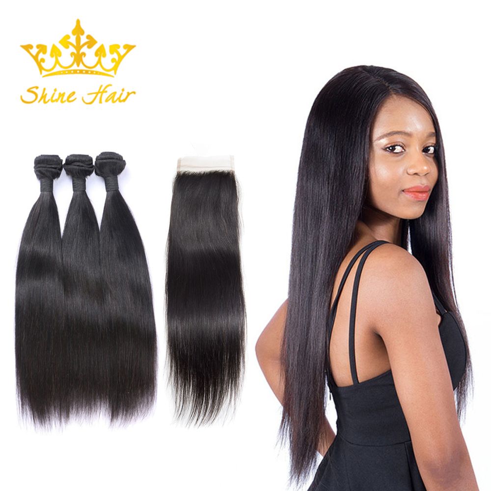 Shine Hair Indian Natural Black Blonde Straight Human Hair 3