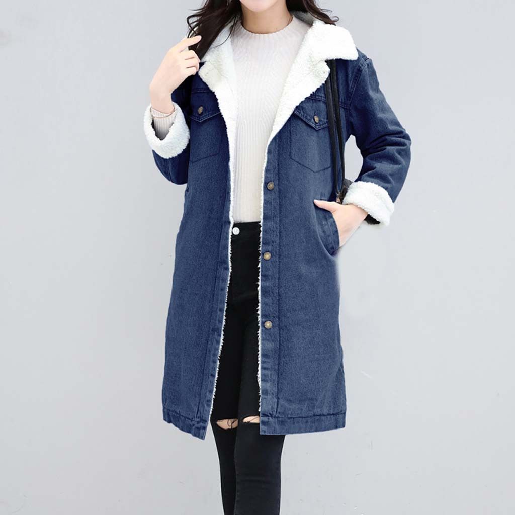warm fleece denim jacket
