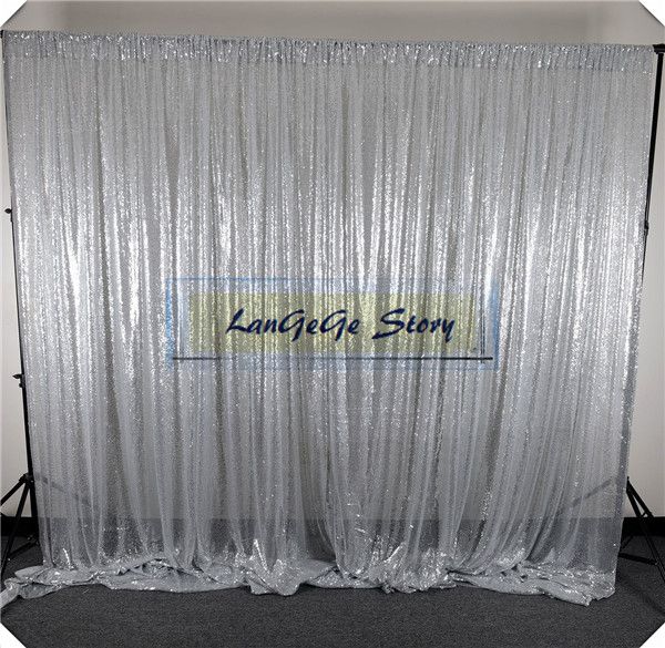 2019 Silver Shining Sequin Curtain Banquet Party Decorations