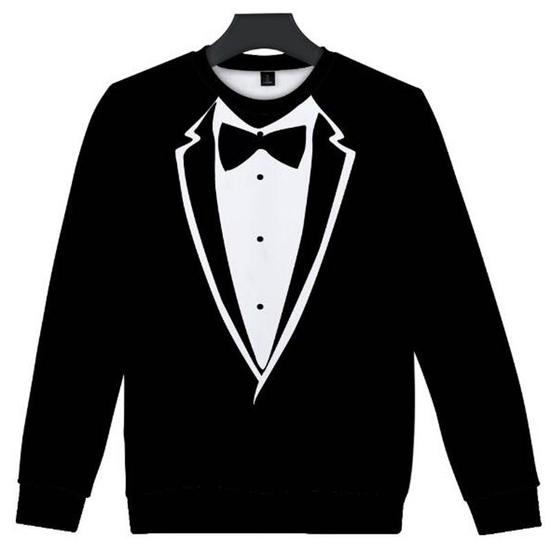Fashion Fake Funny Suit3D print Hoodie Men Women Casual Sweatshirt Pullover Top