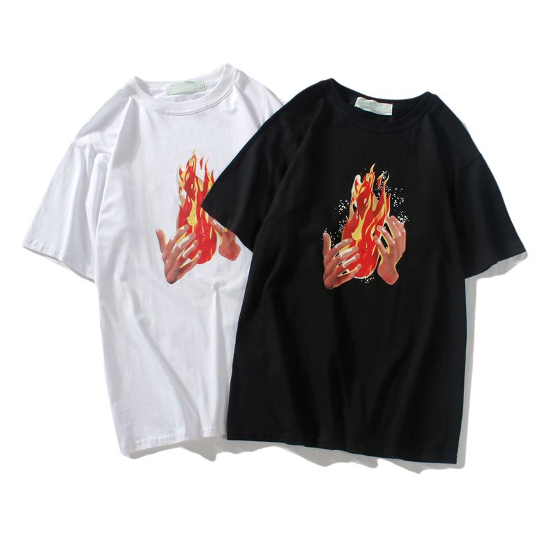 off white flame tee
